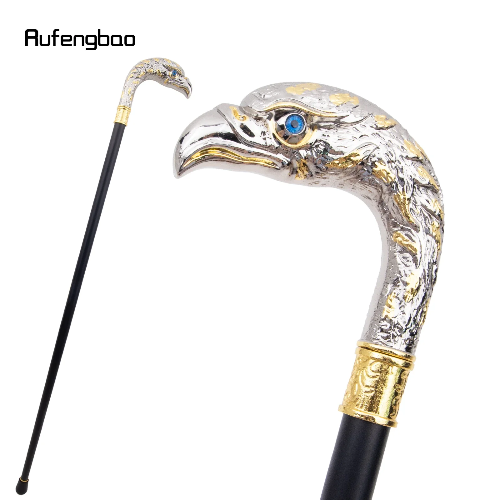 Golden White Long Head Eagle Single Joint Fashion Walking Stick Decorative Vampire Cospaly Walking Cane Halloween Crosier 91cm