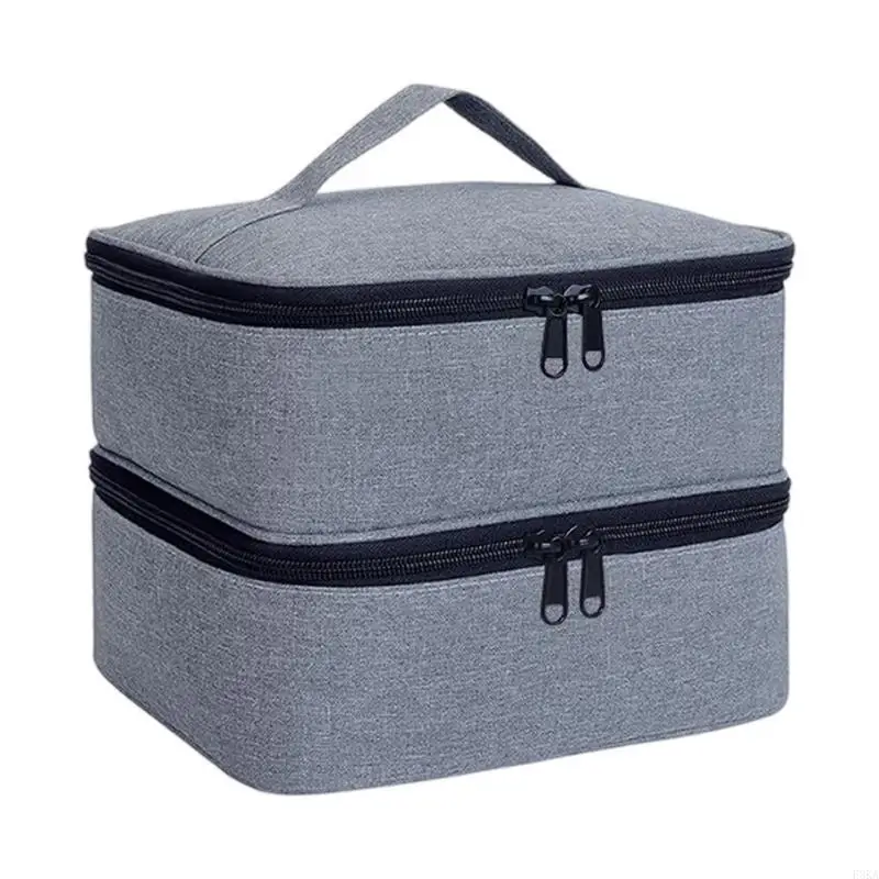 Large Compartment Nails Polish Storage Organizers With EVA Lined Interior Fit Bottles Polish Tool Lamp Travel Case