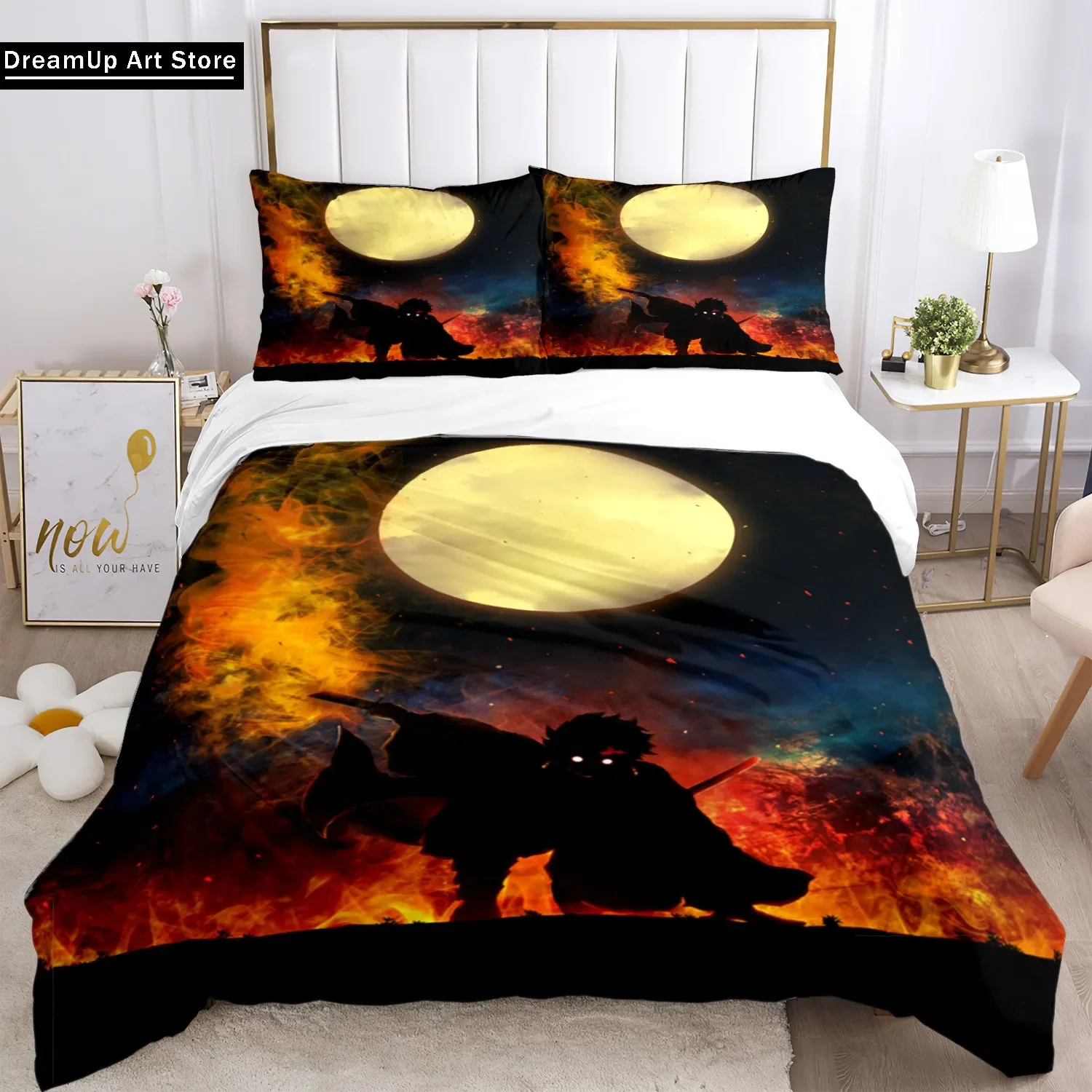 Anime Demon Slayer Print Beddengoed Set 23 stuks Nezuko Beddengoed Koningin Dubbel Enkel Kingsize Dekbed