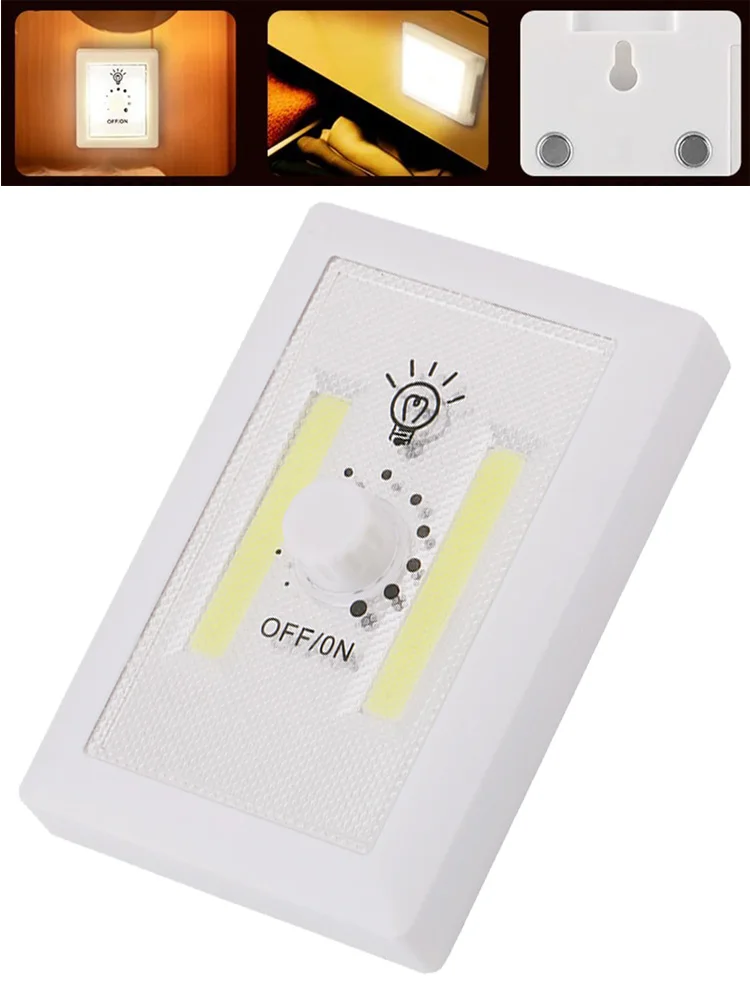 Adjustable Brightness Square COB Wall Light For Battery Powered Wireless LED Lamp For Kitchen Cabinet Closet Garage Corridor Nig