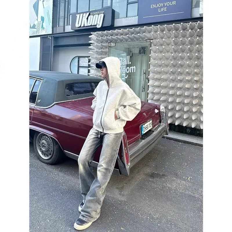 

Толстовка-кардиган на молнии ex Hoodie Jaet, верхняя одежда для весны и осени, плотная, в американском уличном стиле, для пар