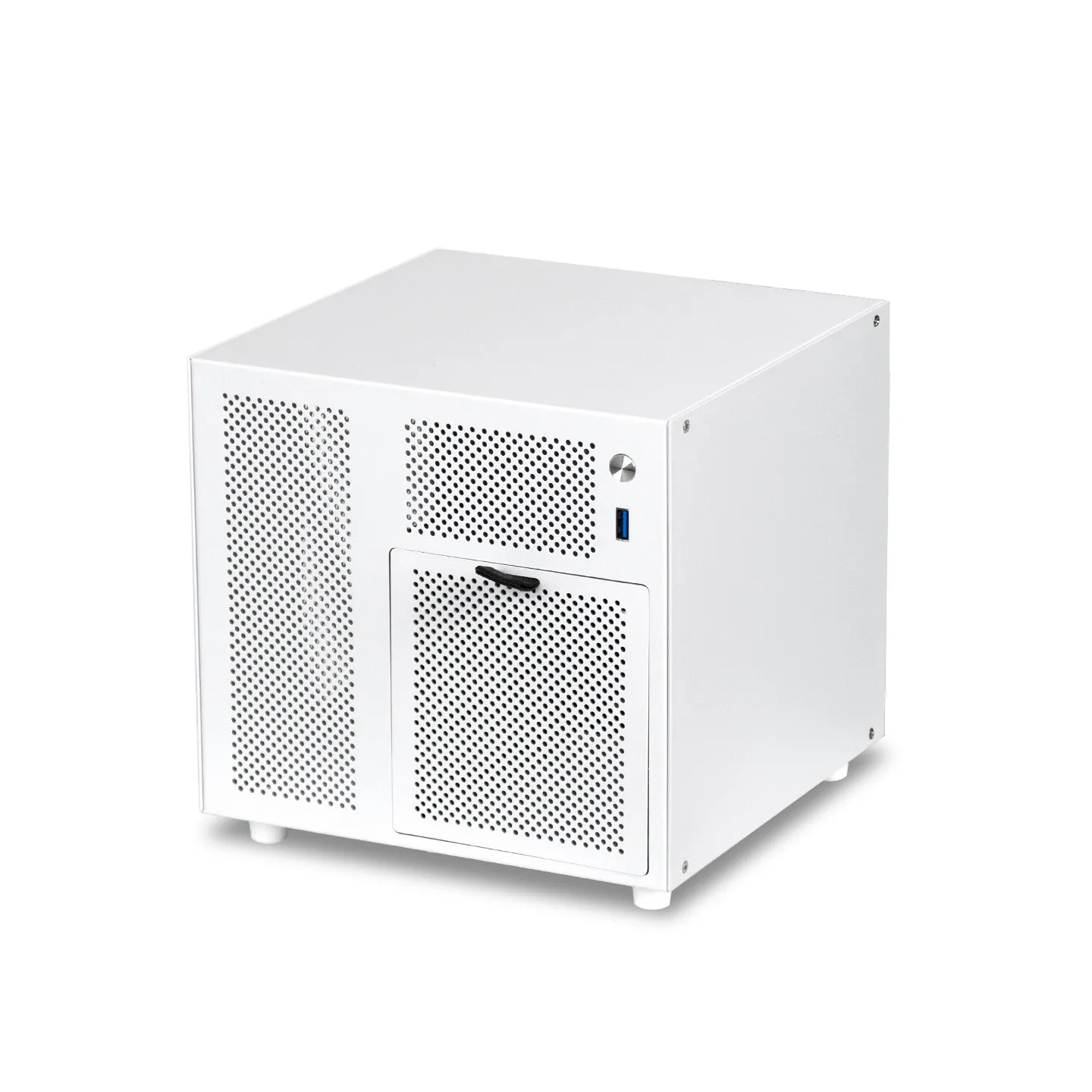 4‑Bay NAS Mini Chassis Compact Home Storage Server Enclosure Compatible with SFX Power Supply ITX Motherboard for Data Storage