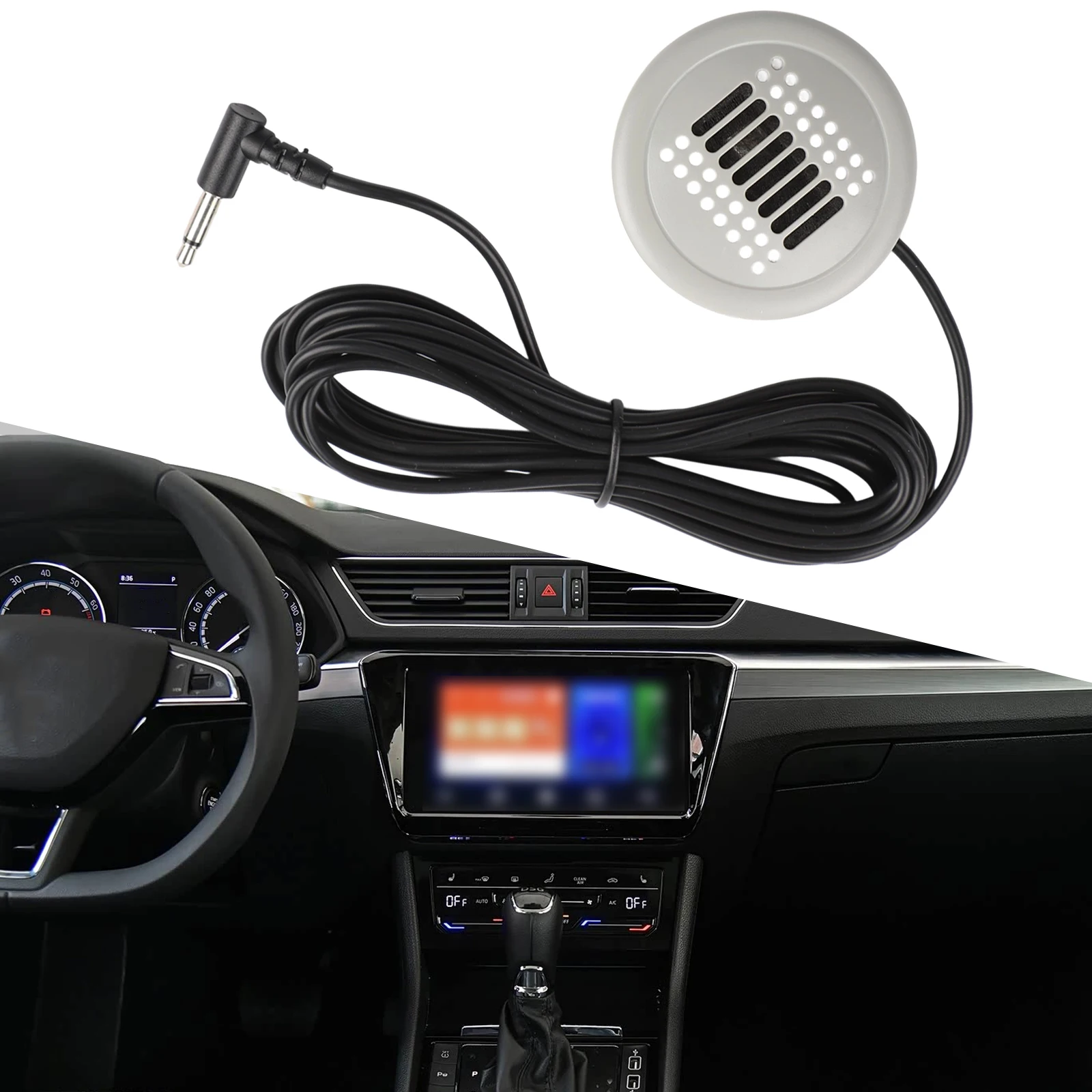 Car Audio Setup 3.5MM Microphone Vehicle Microphone Practical Functions Quick Installation Wear-resistant Materials