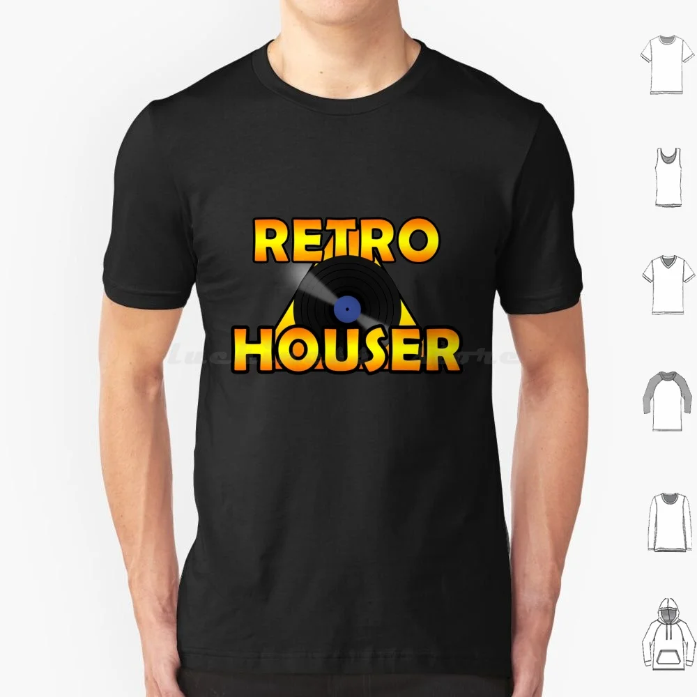 The Retro Houser T Shirt Cotton Men Women DIY Print Retro Houser Retro House Vinyl Dj Mix Record Records Party Nineties Techno