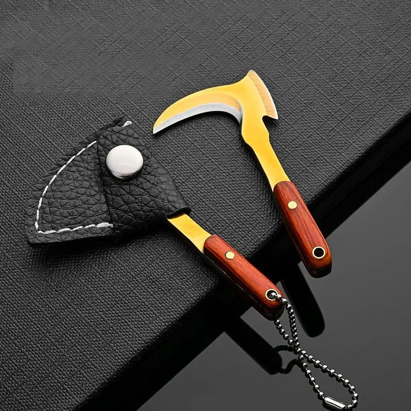 Mini Sickle Unpacking Keychain Small Scythe Kitchen Tool Carrying ECD Mini Gift Unpacking Quick Tools