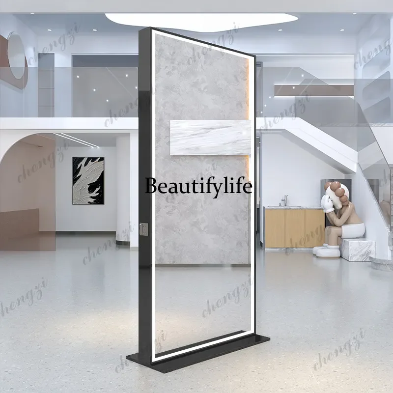 N138Barber shop mirror table hair salon new hair salon, single-sided double-sided floor-to-ceiling mirror