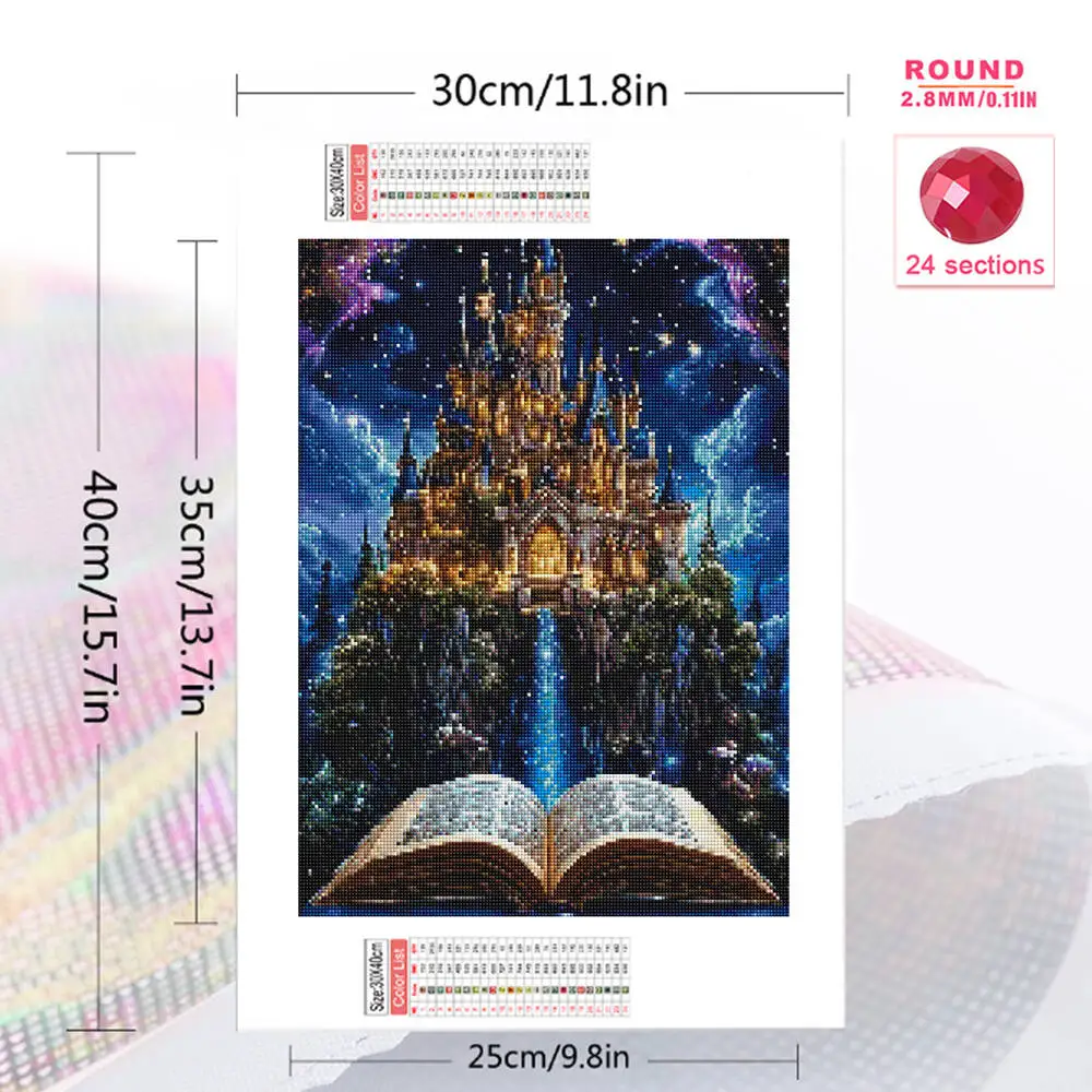 Evershine Diamond Embroidery Castle DIY Painting House Landscape Acrylic Craft Supplies Diamond Mosaic Book Child Hobby