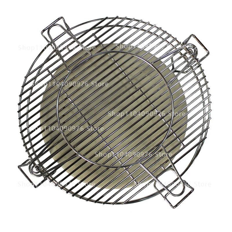 

Outdoor BBQ ceramic grill accessories, cordierite plus pizza plate stainless steel multi-function system
