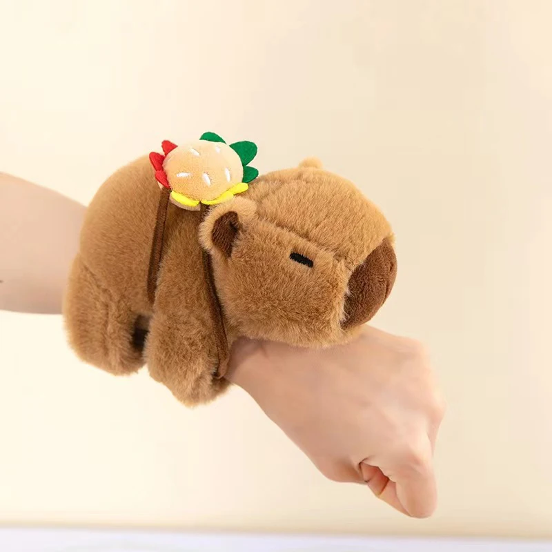 1Pcs Kapibara Plush Doll Lying on The Hands of Kapi Bara Water Dolphin Doll Doll Doll Wrist Snap Ring Toys Plush Toys