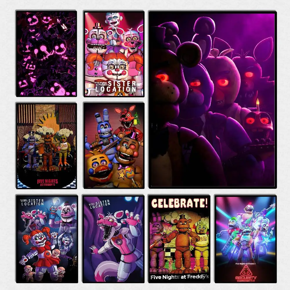 FnafFive-nights-At-Freddy Poster Art with prints Home bedroom living room decoration gift
