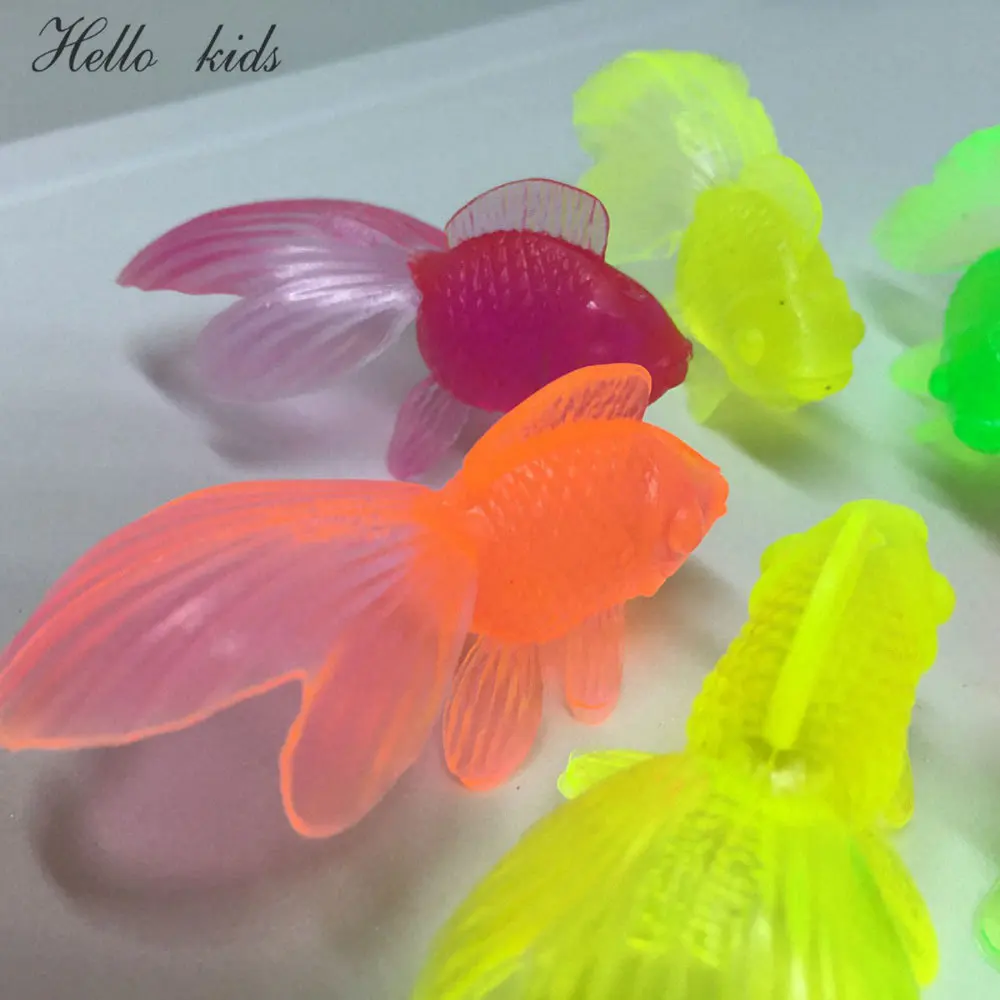 10pcs/set Kids Soft Rubber Gold Fish Baby Bath Toys for Children Simulation Mini Goldfish Water Toddler Fun Swimming Beach Gifts