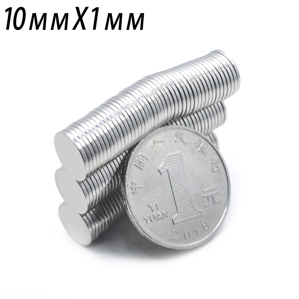 5-500Pcs 10x1 magnes neodymowy 10mm x 1mm N35 NdFeB okrągły Super mocny mocny stały magnetyczny dysk imanes 10x1mm nowy magnes