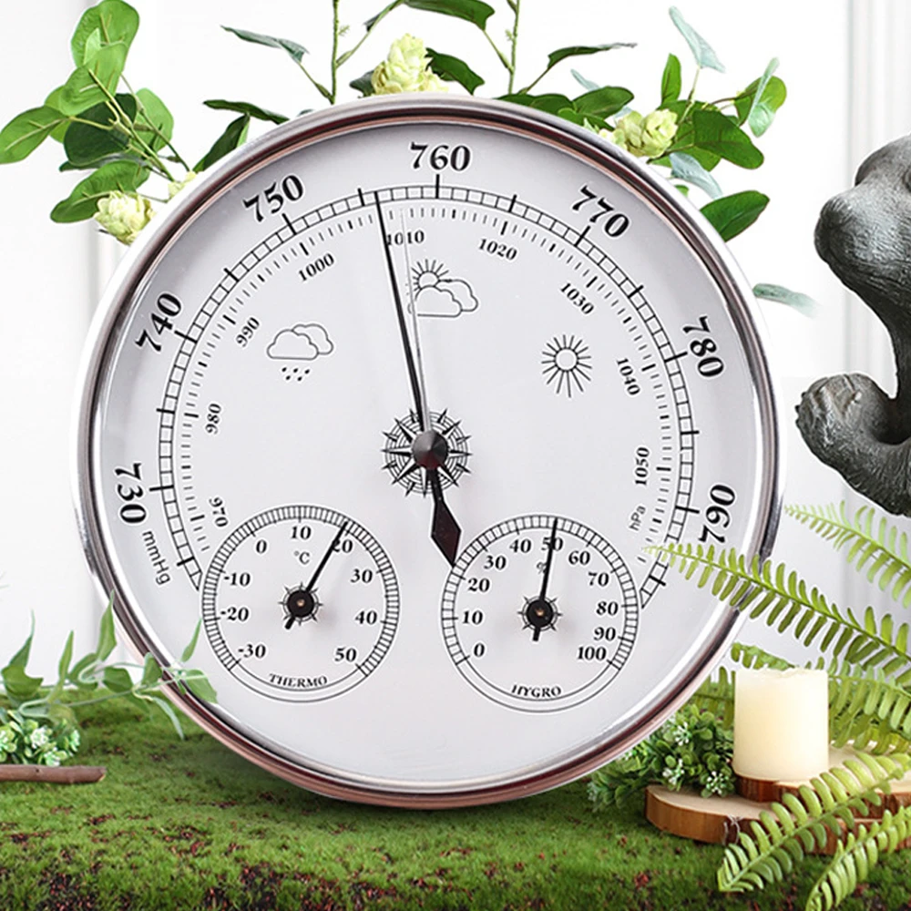 3 in 1 Thermometer Hygrometer Barometer Weather Station Instrument 130mm Temperature Humidity Instruments Temperature Recorder