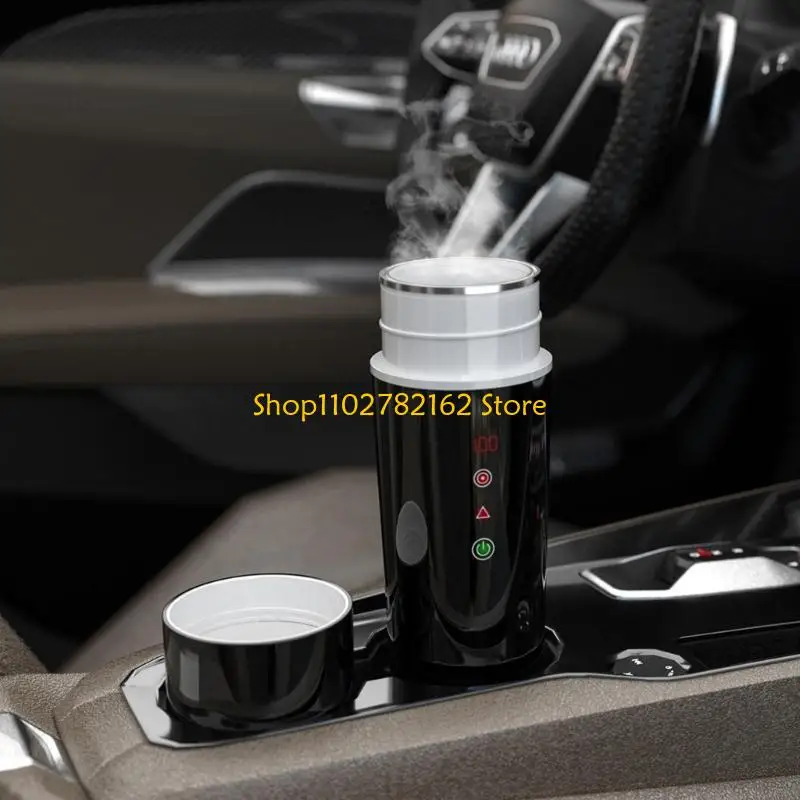 

547B Travel Car Kettle with LED Screen Display & Efficient Heat Preservation Leak Proof Travel Mug Cup for Long Journeys