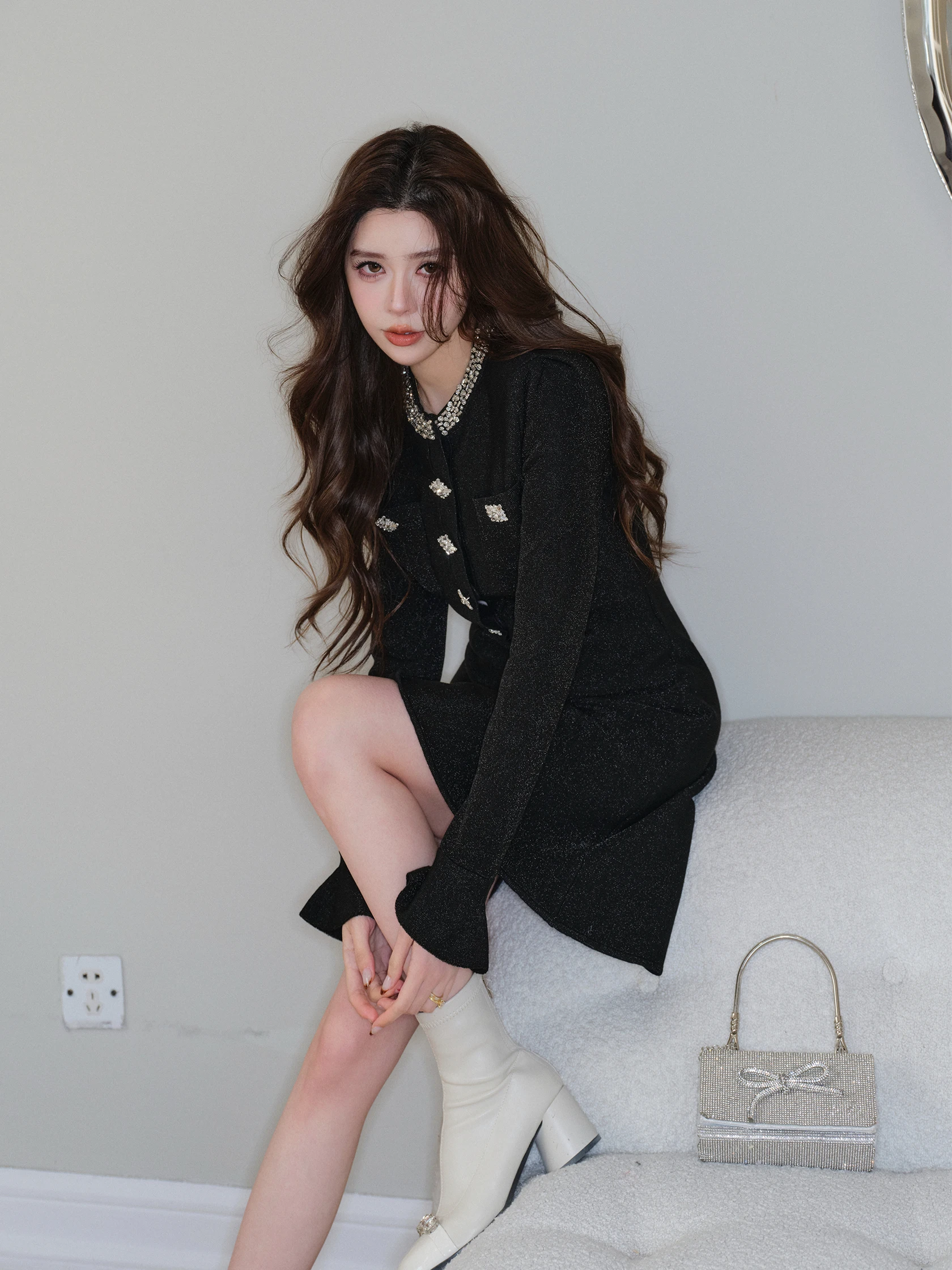 

Элегантное платье Orgiris Luxury Series с пайетками и кружевом, трикотажное, приталенное, А-силуэт, для ежегодных мероприятий