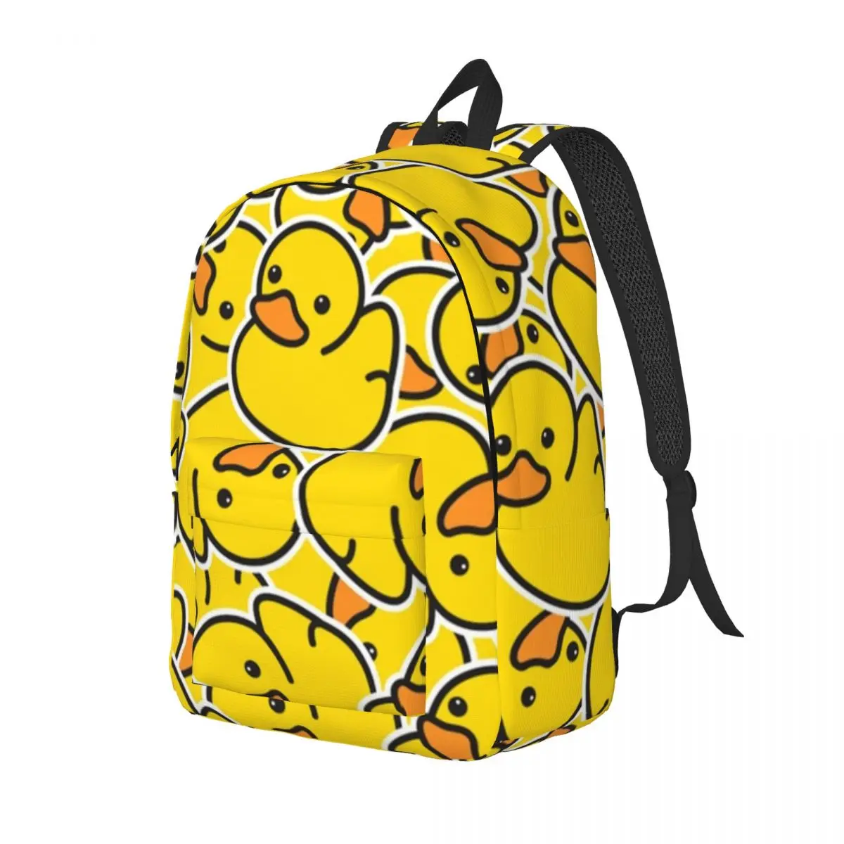 Yellow Classic Rubber Duck Gothic for Teens Student School Bookbag Canvas Daypack Middle High College Travel