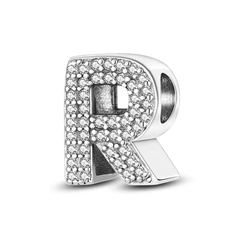 925 Sterling Silber, passend für 925 Original-Armband, DIY A-Z, Alphabet, Charms, Perle, CZ, Zirkon, LIEBE, Buchstabe, baumelnder Anhänger, Schmuck, Geschenk
