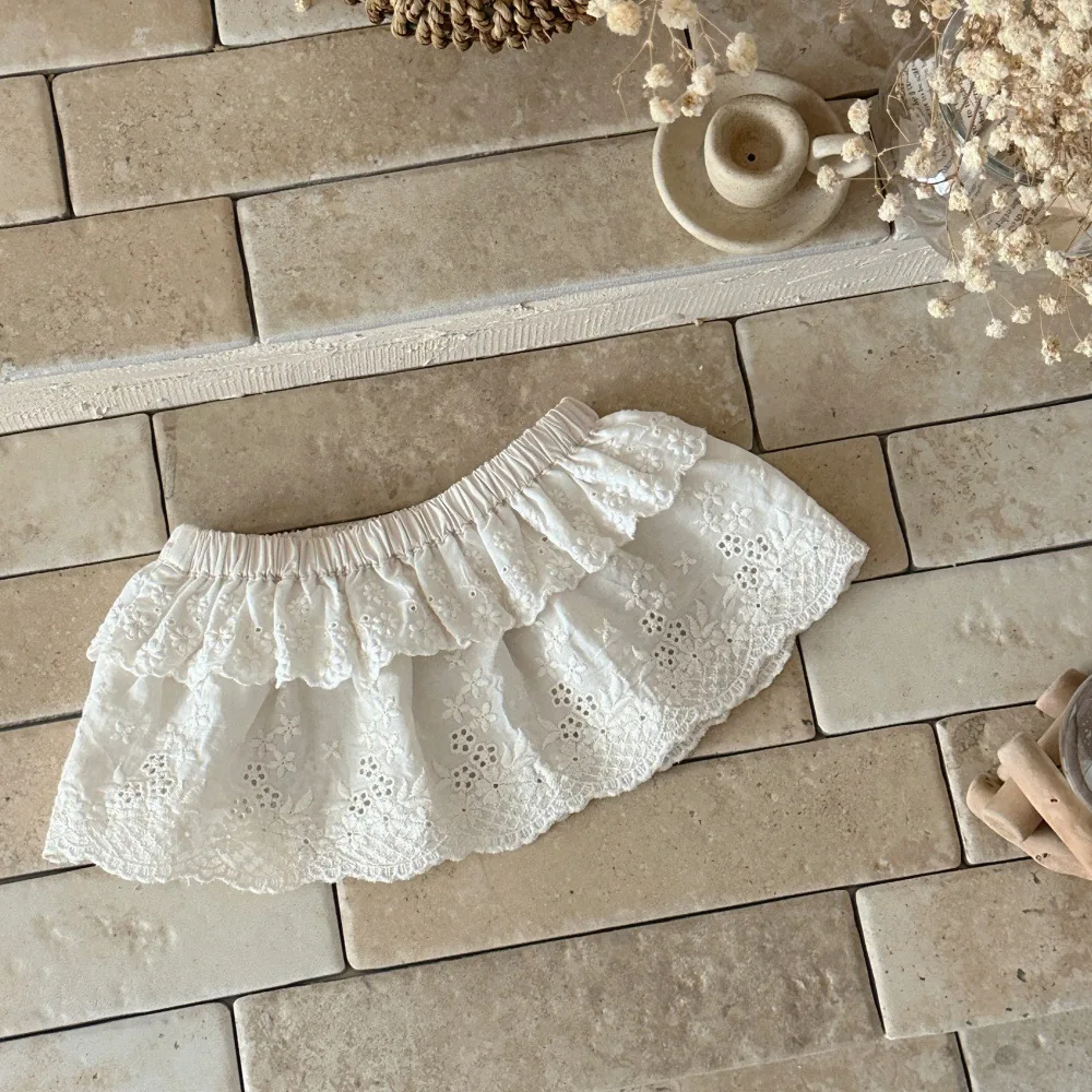 2025 Spring Baby Girl\'s Skirts Cute Lace Embroidered Skirt Cotton Infant Girls Princess Skirts