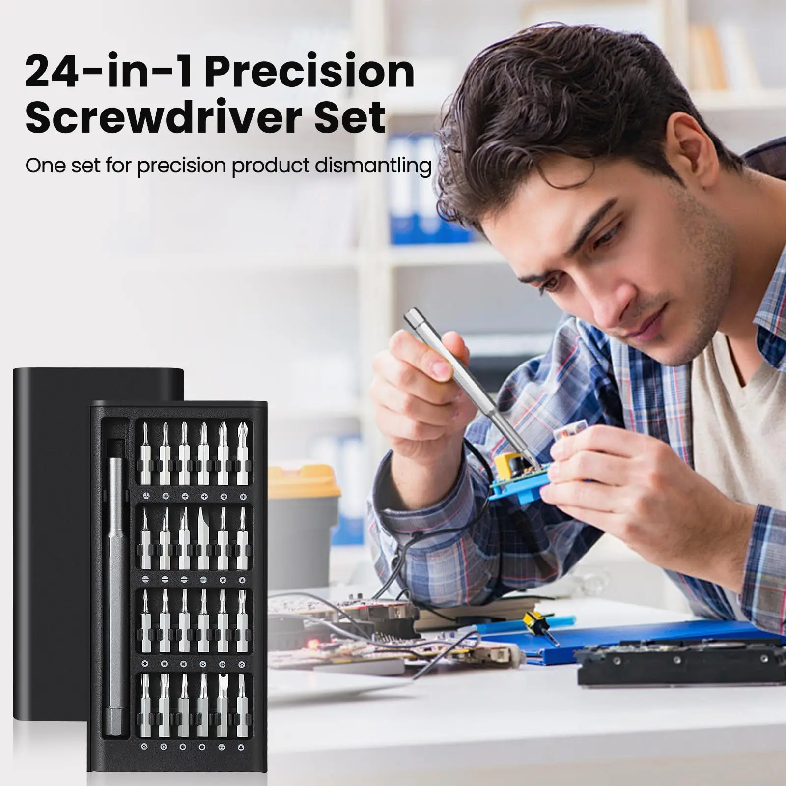 24 in 1 Precision screwdriver set magnetic Phillips Torx screwdriver head suitable for PC iPhone disassembly and repair tools