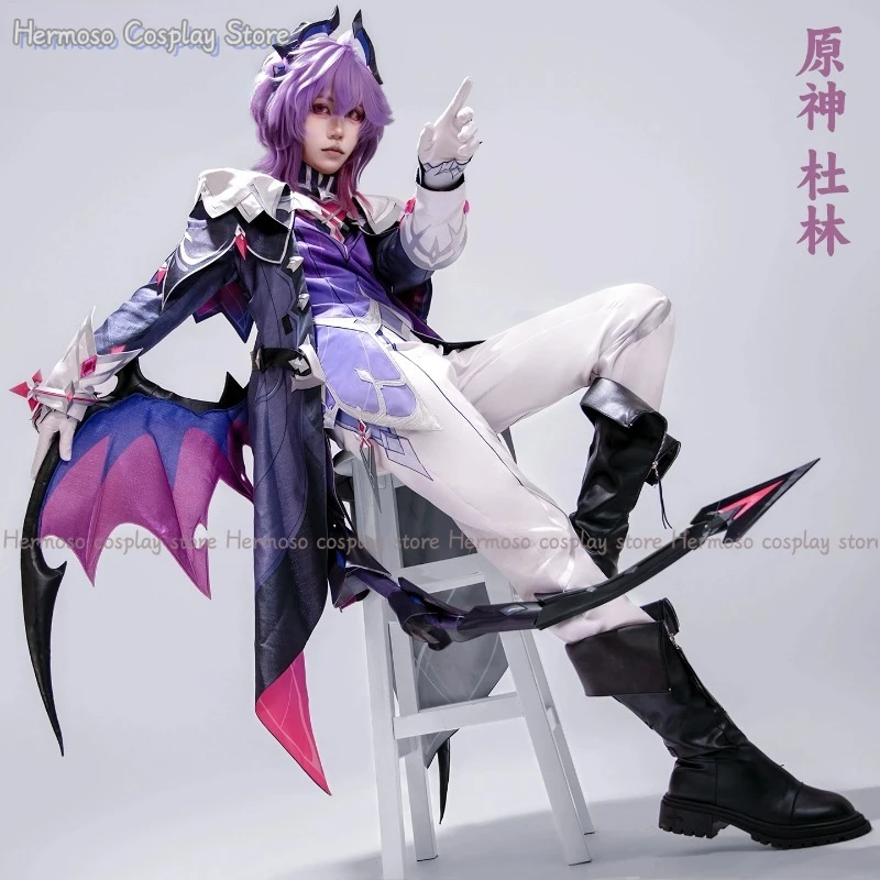 جينشين إمباكت دورين أزياء تنكرية شعر مستعار زي موحد أغطية الرأس دعائم معدنية لحفلة الهالوين للنساء والرجال لعب الأدوار في الكرنفال