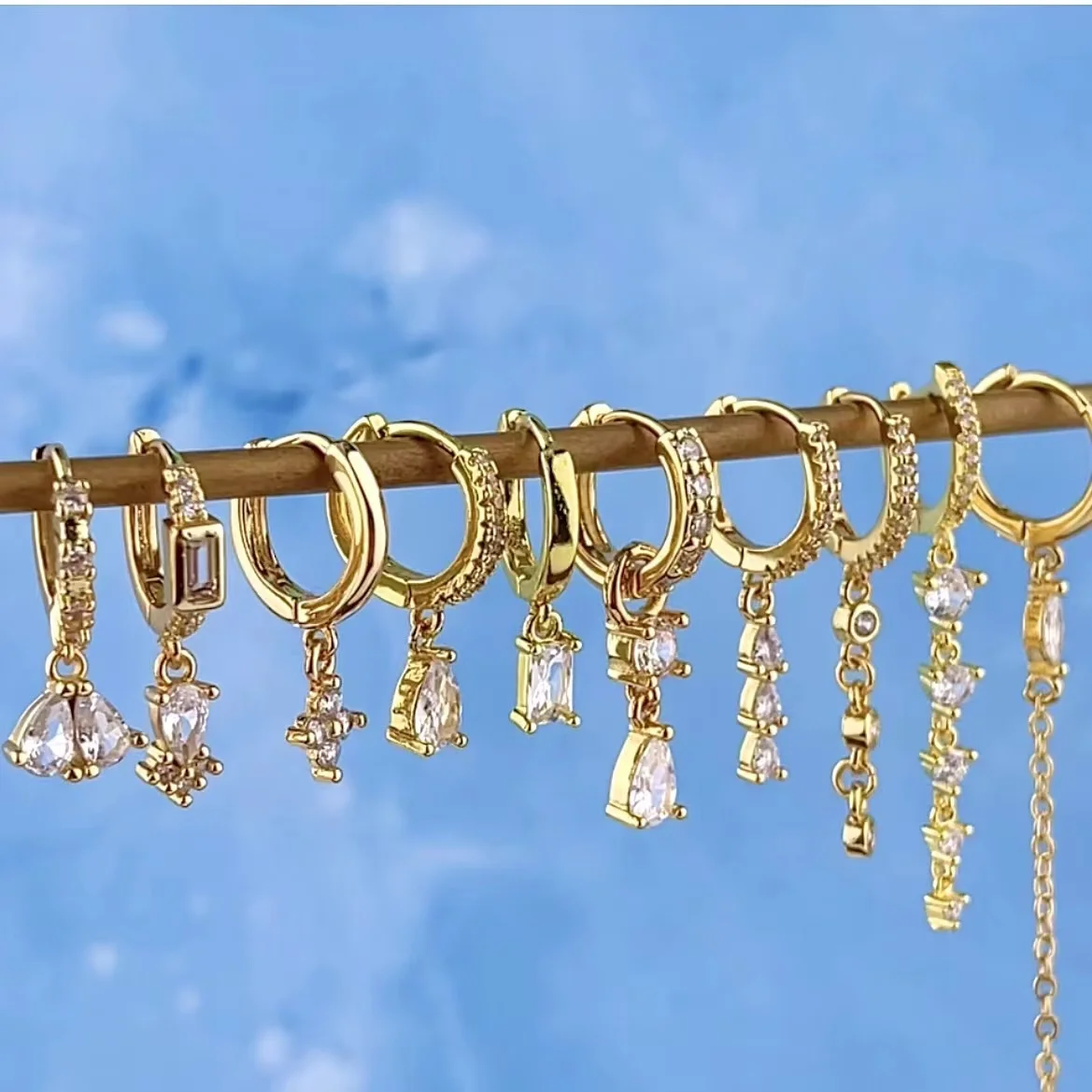 925 Sterling Silver Ear Needle Crystal Zircon Tassel Pendant Hoop Earrings Retro Small Fragrance Style High Jewelry Women Gifts