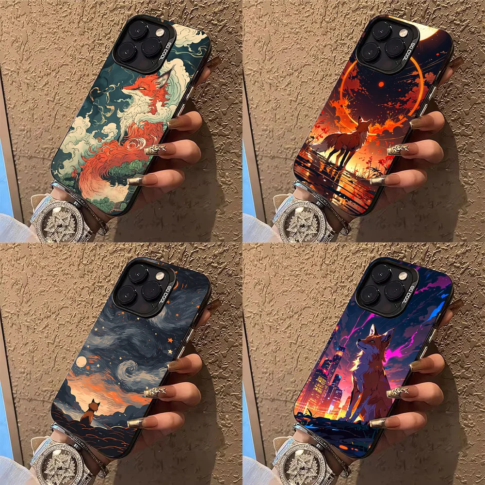 

Cute Cartoon Animal Fox Phone Case Phone Case For iPhone 14 16 15 11 12 13 Pro Max Mini Plus Shockproof Cover