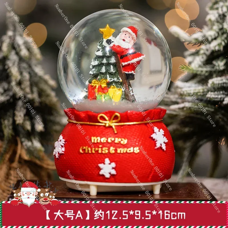 Christmas gift luminous Santa snowman crystal ball bar shopping mall scene decoration creative ornaments