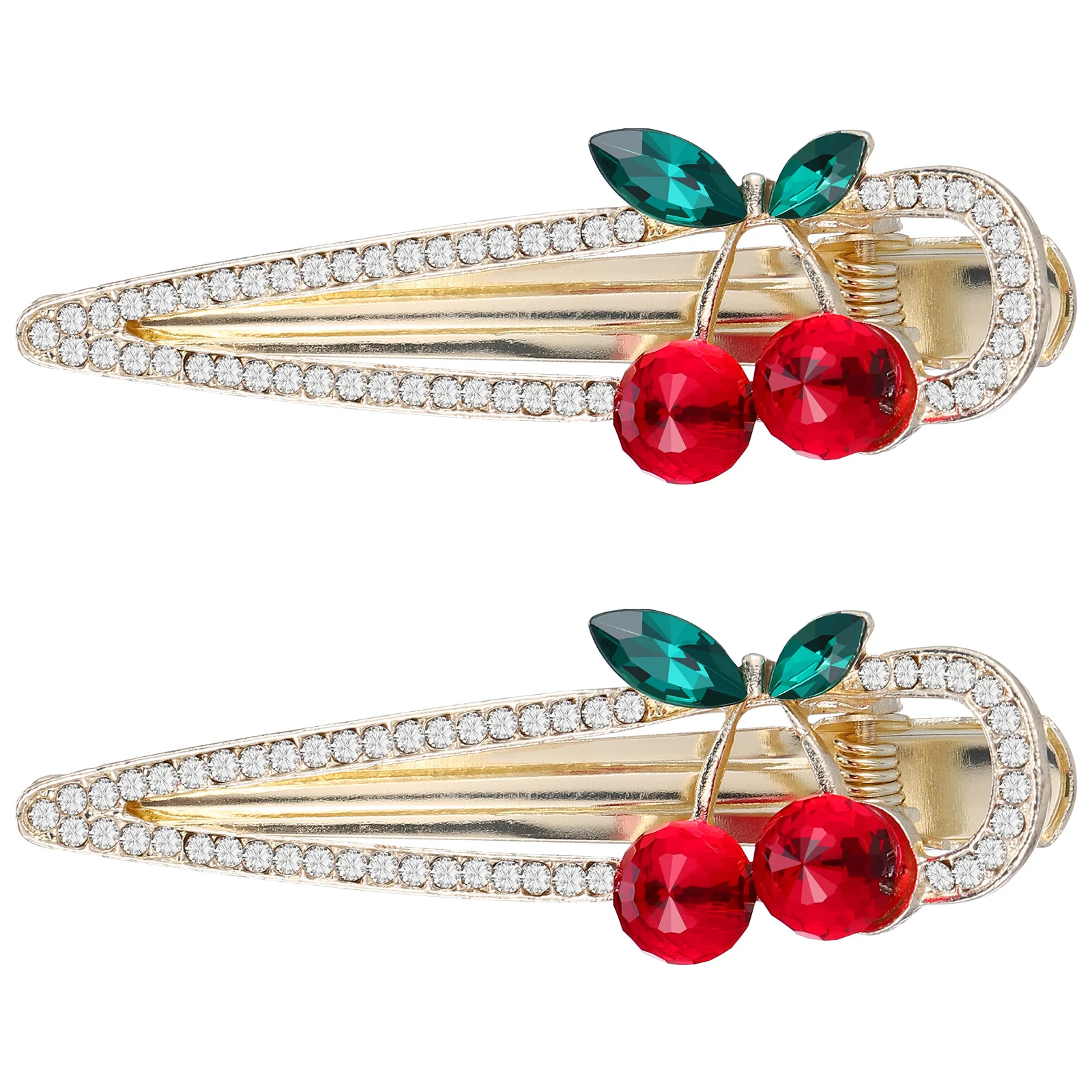 

2 Pcs Cherry Hair Clip Barrette Rhinestone Clip Headband Hairpin for Girls Headdress Elegant Party Accessory