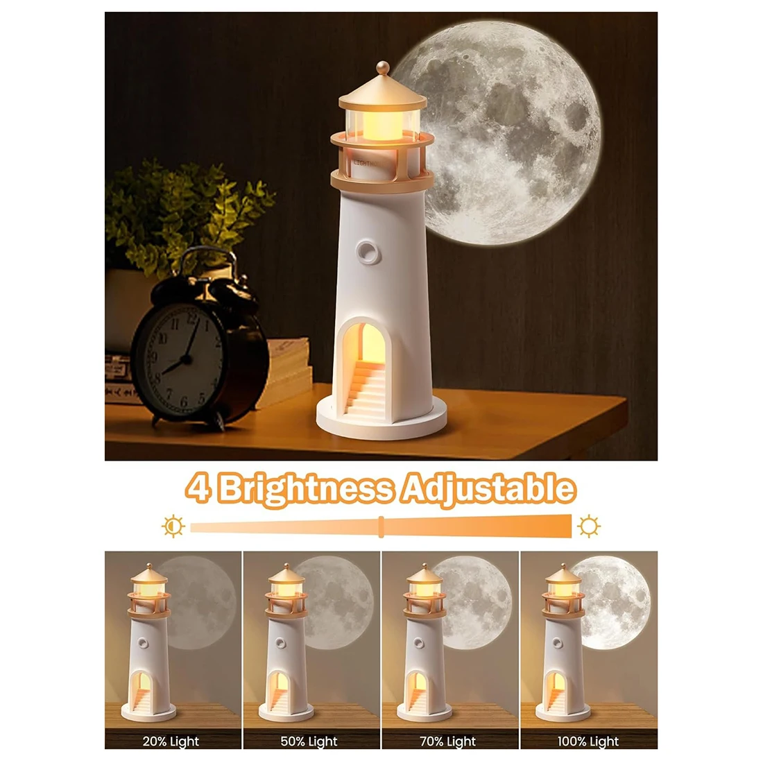 Lampe lunaire projecteur veilleuse phare décor lumière galaxie projecteur LED rechargeable lampe de table esthétique pour enfants garçons fille