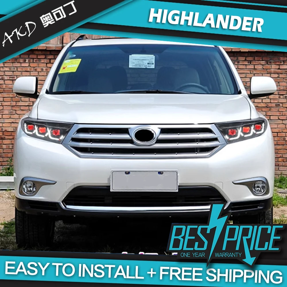 

AKD Cars Styling Headlight For Highlander Headlights 2012-2014 Highlander LED Headlight Kluger LED DRL High Low Beam LED H Auto