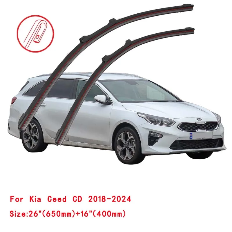 For KIA Pro Ceed ED JD CD Hatchback 1.4 1.6 2008 2009 2010 2013 2016 2018 2019 2020 2022 Car Brush DoubleRubber Windshield Wiper