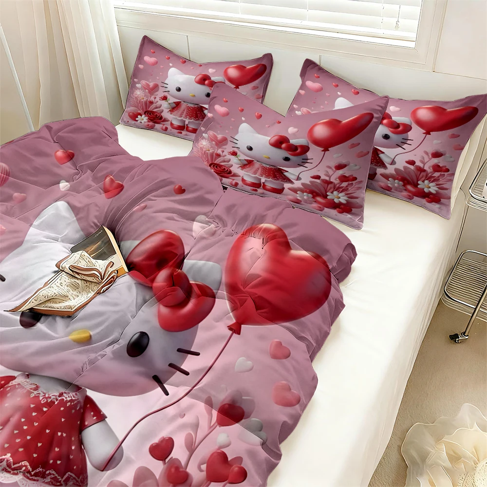 

Sanrio Hello Kitty elastic Bed Sheets, double bed sheets, Soft and warm velvet bedspreads, mattress covers, bed sheet protectors