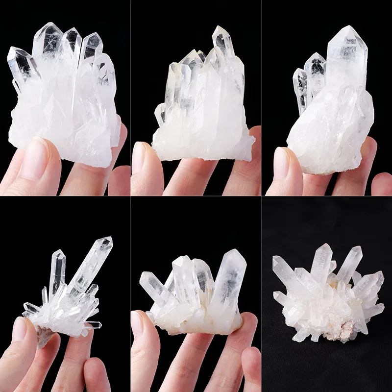 Natural Clear Quartz Cluster Raw Crystal Stone Home Aquarium Decor Ornament for Room Decoration