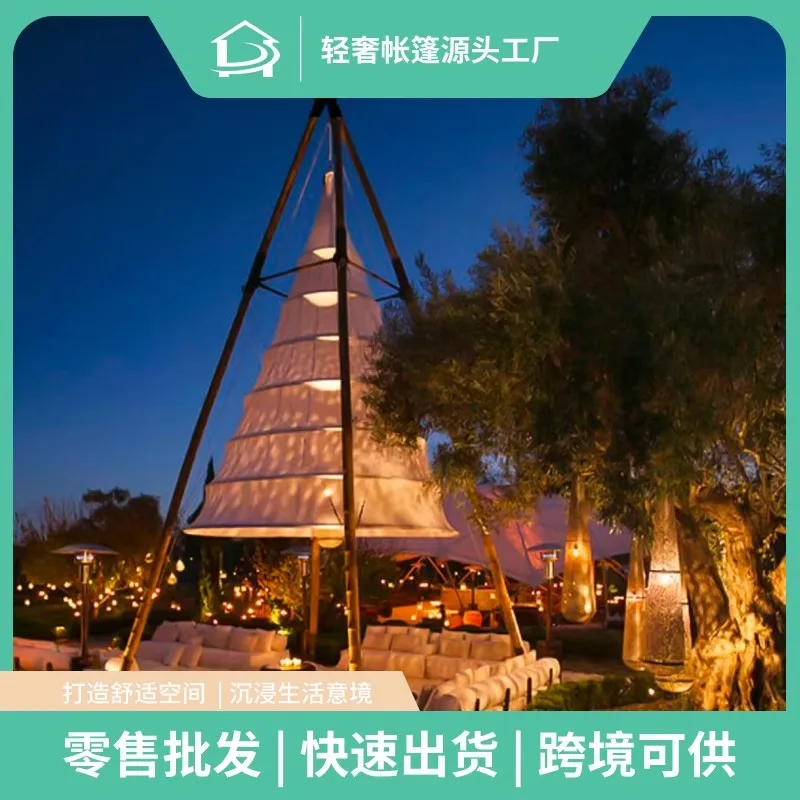 JINGLUFA Campsite Bamboo Lantern Tent Hotel Outdoor Travel Camping Sunshade Room Scenic Area Resort Homestay