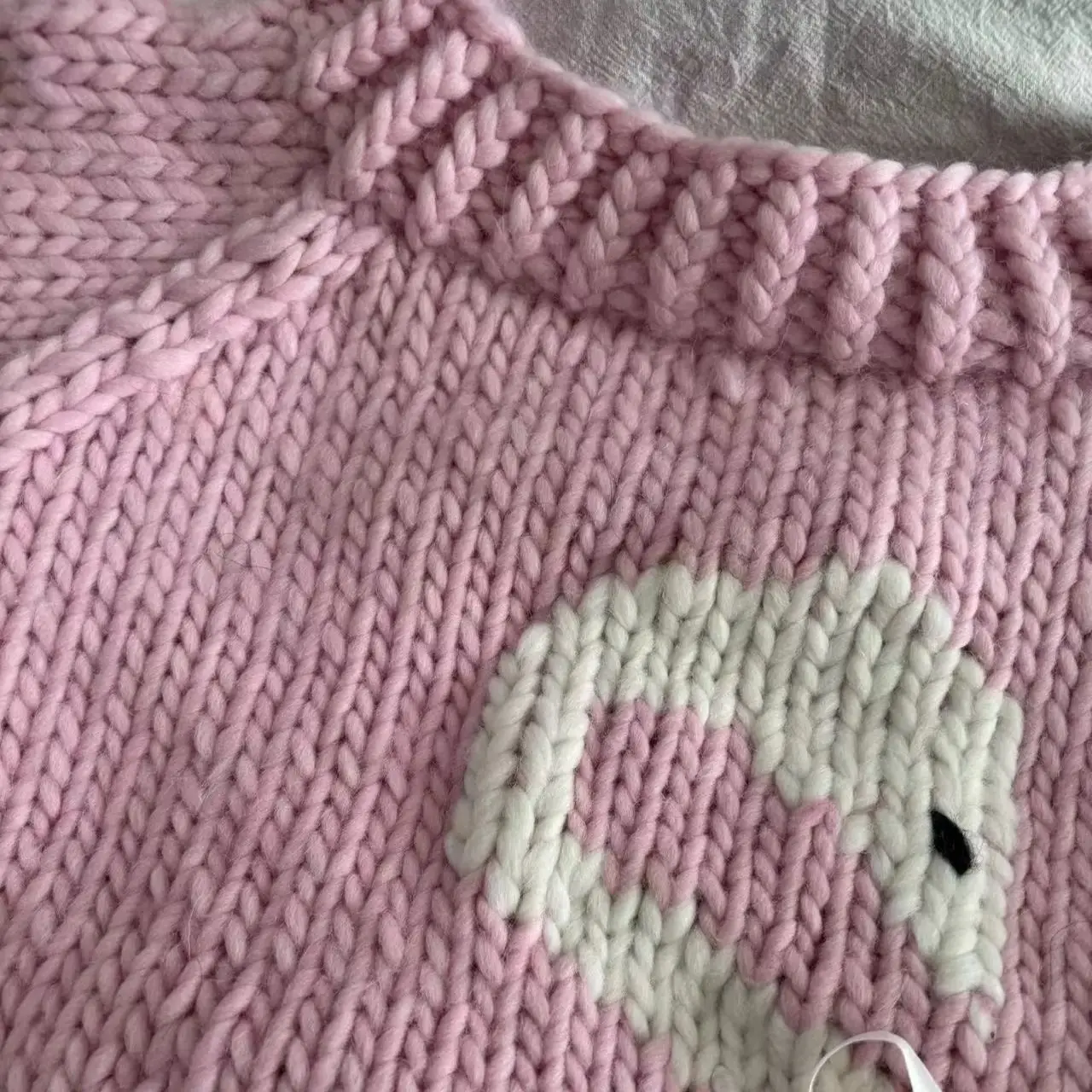 Pink Little Swan Fashion New girocollo da donna in pura lana intrecciata a mano con filo spesso Pullover lavorato a maglia maglione spesso