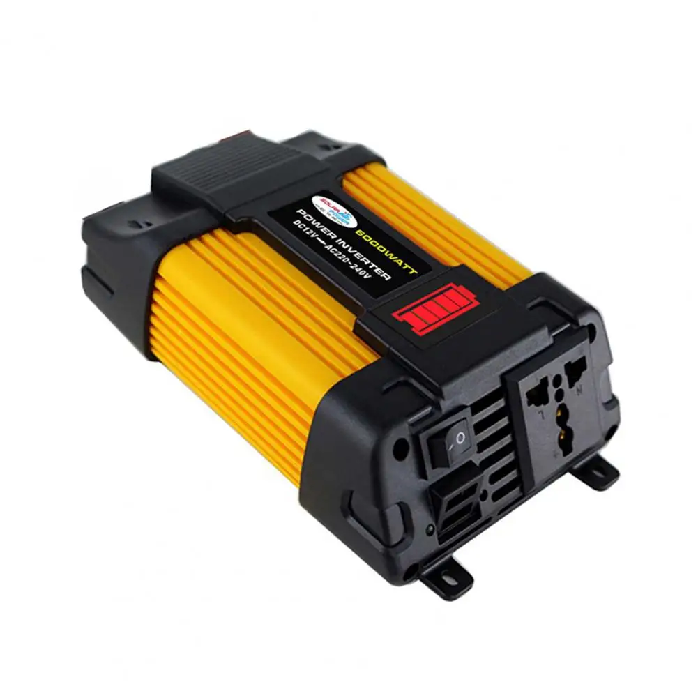 1 Set Power Inverter 4000W/6000W 12V to 110V 220V Battery Power 2 USB Ports AC Socket Charging Car Inverter Car Accessories