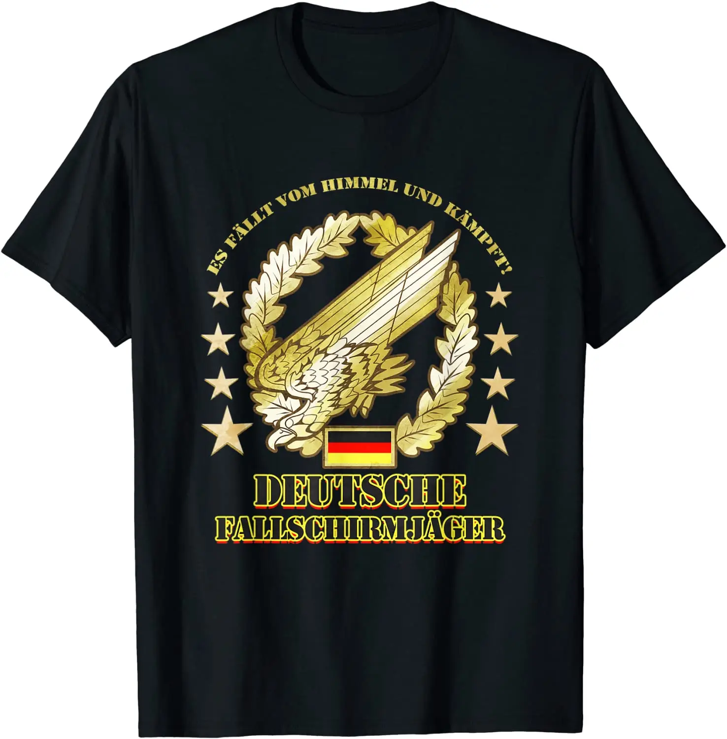 

It Falls From The Sky and Fights. Bundeswehr Paratroopers T Shirt. Short Sleeve 100% Cotton Casual T-shirts Loose Top Size S-3XL