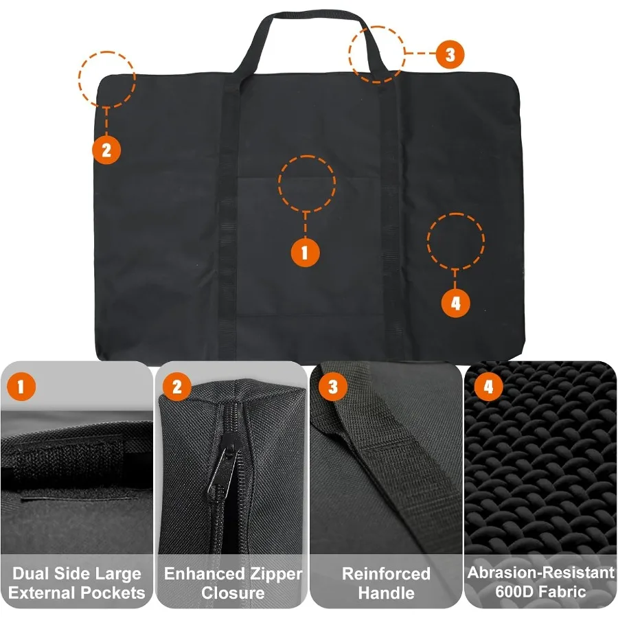 Cupohus Waterproof Art Portfolio Bag 25 x 37 for 24 x 36 Artworks with Outer Pockets and Handle Ideal for Student Art Storage P