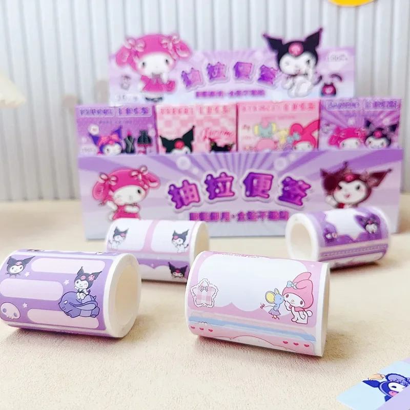 Cartoon Sanrio Kuromi My Melody Pulling Convenience Sticker Notes Student Fully Adhesive Label Hand Account Memo Sticker