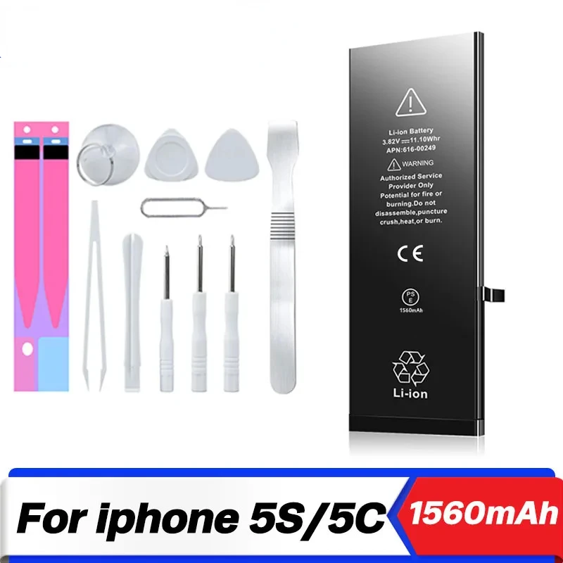 0 Cycle DIXSG-High Capacity Battery for iPhone 5S 5S 5C iPhone 5S Replacement Batterie Repair Tools Kit