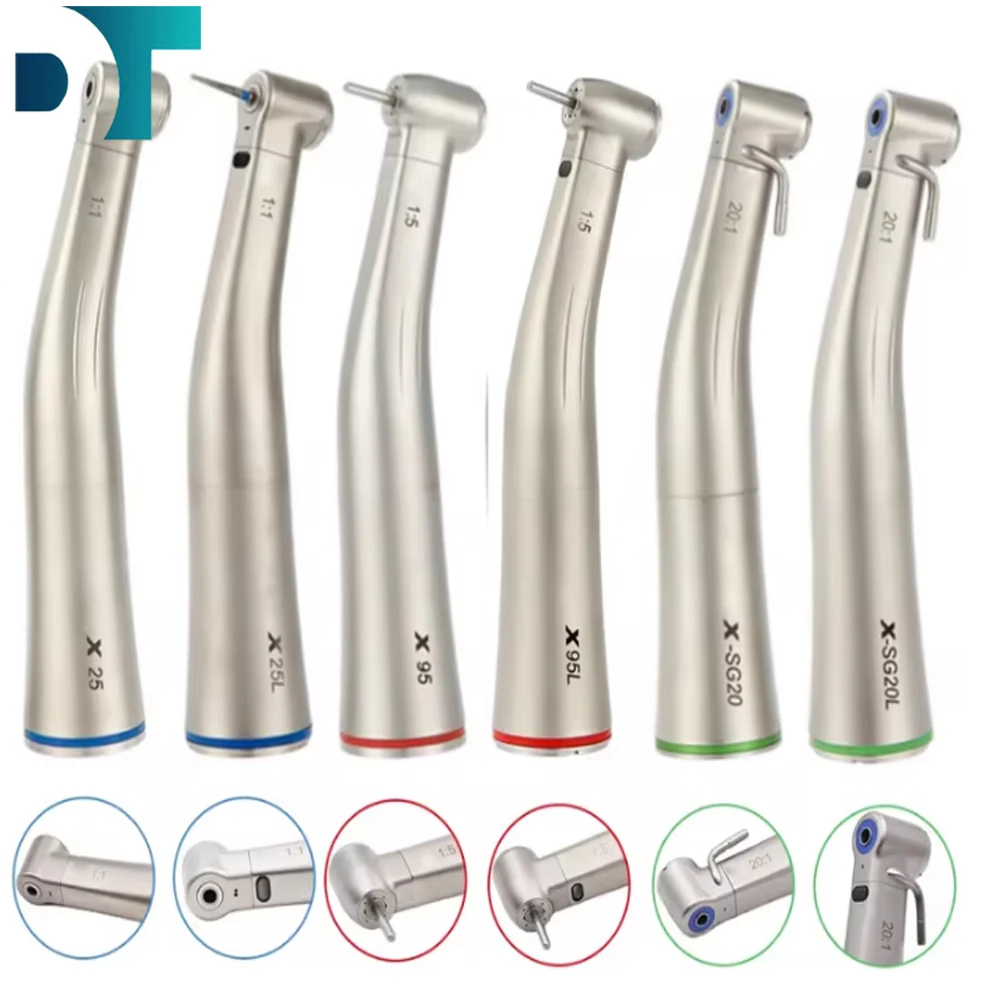 Dental Handpiece Micromotores Electrico Low Speed Odontologia Turbine LED Contra Angle 1:5 Push Button Fiber Optic Equipment