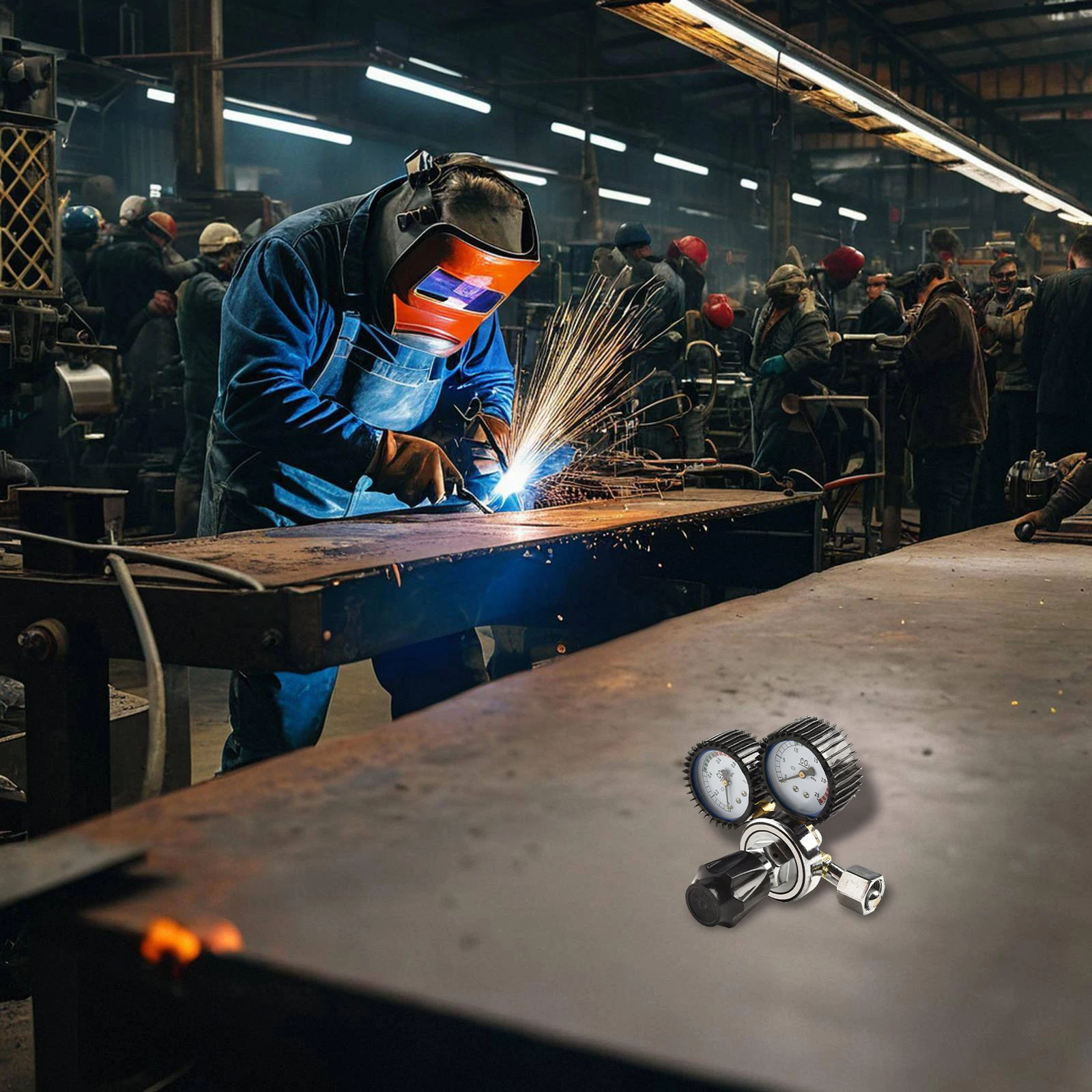

Flow Control Argon Regulator Workshop Use Nominal Flow Rate 15m h Polycarbonate Tube Safety Relief Design For MIG Welding