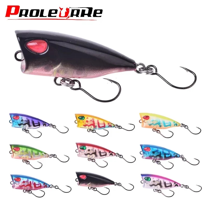 

1PCS Single Hook Popper Fishing Lure 4cm 3.5g Topwater Wobbler Simulation Artificial Hard Bait Bass Pike Crankbait Pesca Tackle