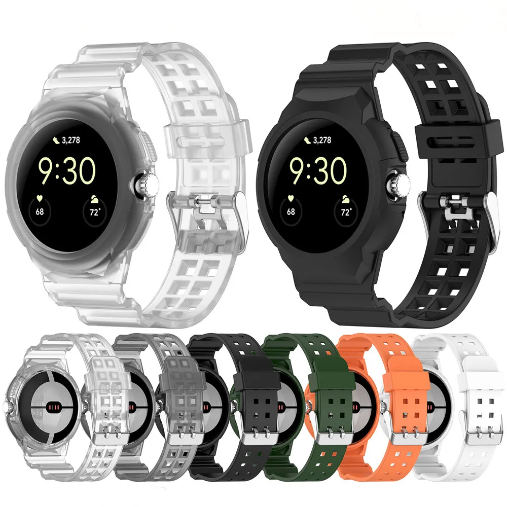 Watch Strap For Google Pixel Watch 2 band One-piece Glossy Wrist Premium TPU Color Watch band