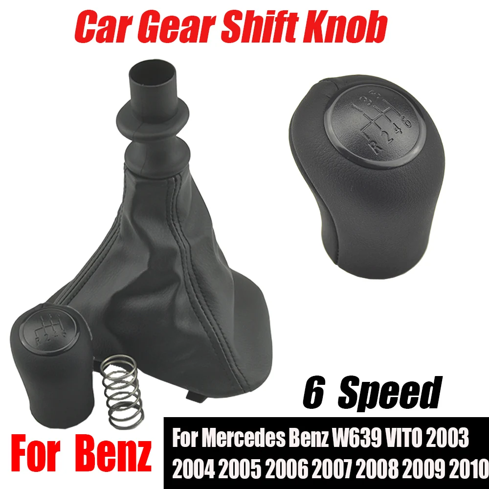 Shifter PU Pomello Del Cambio In Pelle Boot Auto 6 Velocità Per Mercedes Benz W639 VITO 2003 2004 2005 2006 2007 2008 2009 2010