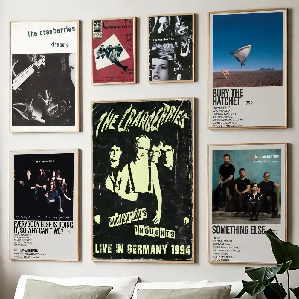 Affiche de la groupe The Cranberries, impression sur papier, décoration artistique pour la maison, le salon, la chambre à coucher, l'entrée, le Bar, le café