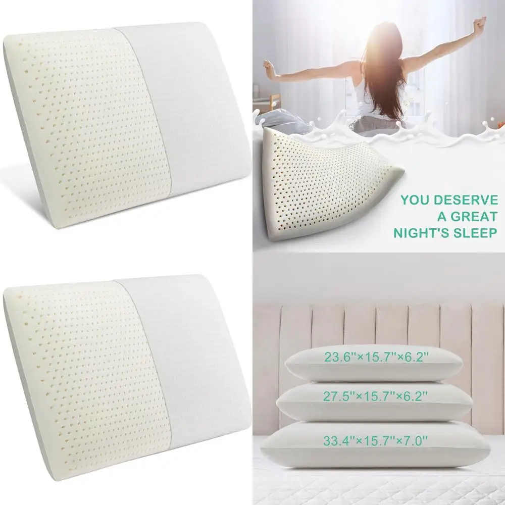 

Подушка из 100% натурального латекса Talalay с хлопковым чехлом для поддержки и снятия боли