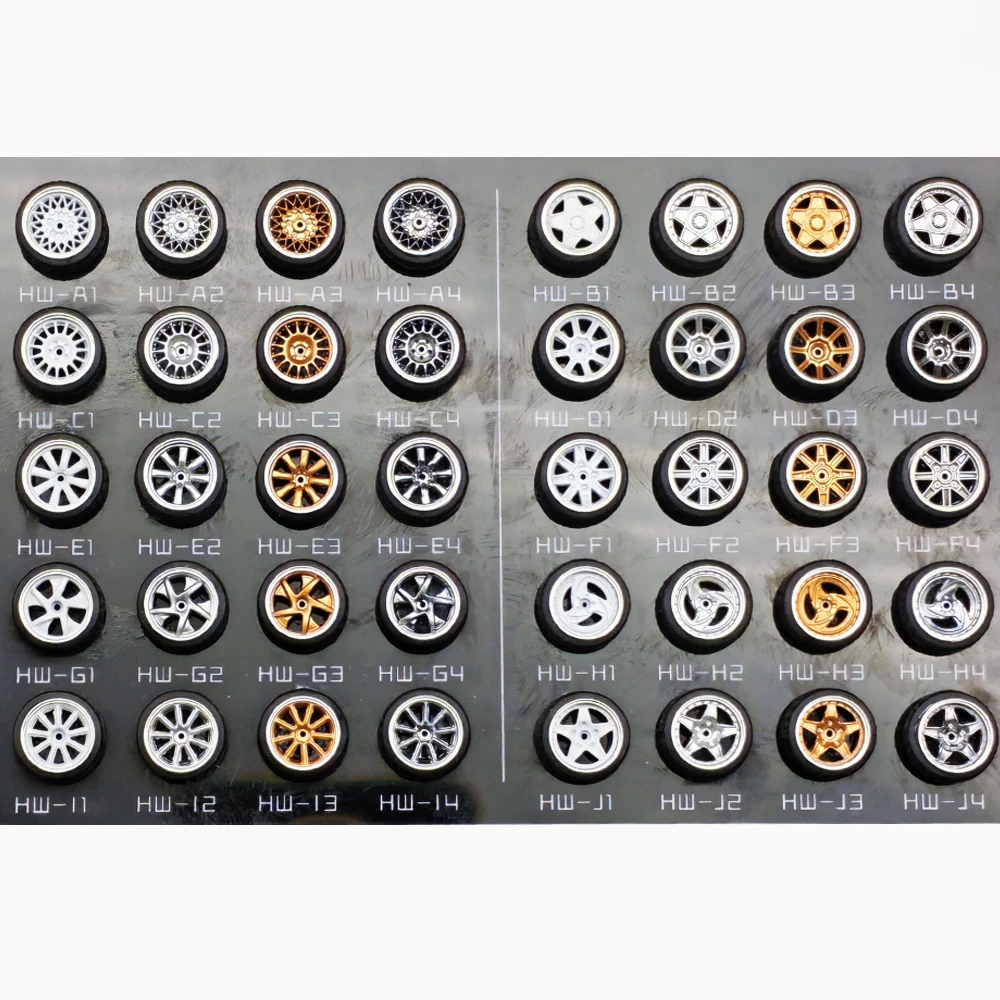 Kicarmod-ABSゴムタイヤ付きホイール,金属リム,フロント,スモール,リア,リフィット,ラージパーツ,モデル1/64