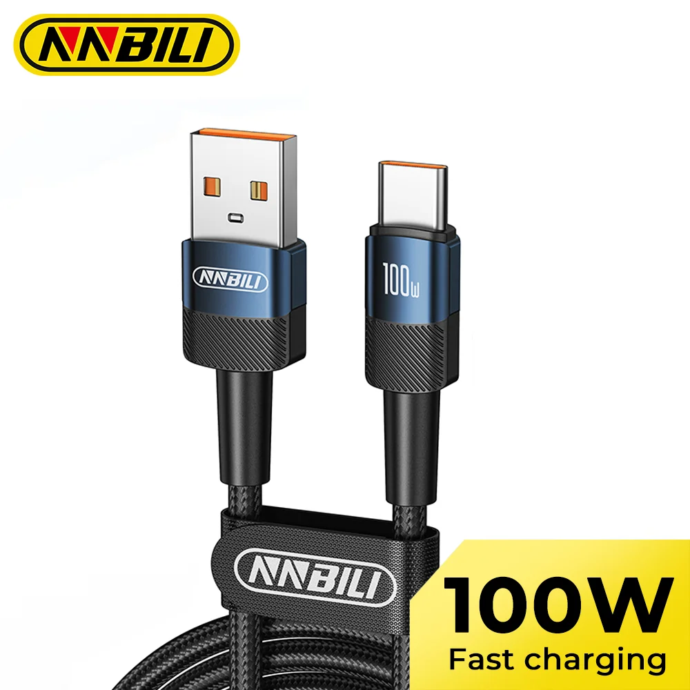 NNBILI 6A USB Type C Cable 100W For Realme Huawei P70 66W Fast Charging Wire USB-C Charger Data Cord Samsung Xiaomi Oneplus POCO