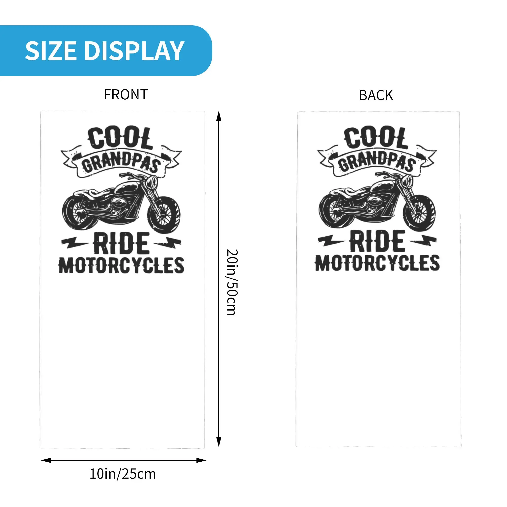 only cool grandpas Skull Motorcycle Pattern Bandana Neck Gaiter Printed Mask Scarf Headband Hiking Fishing Unisex Adult Washable